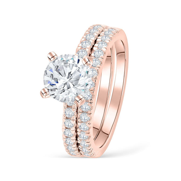 Cheap Affordable Sterling Silver Wedding Ring Rose Gold Simulated Diamond Modern Gents Trading Co grande